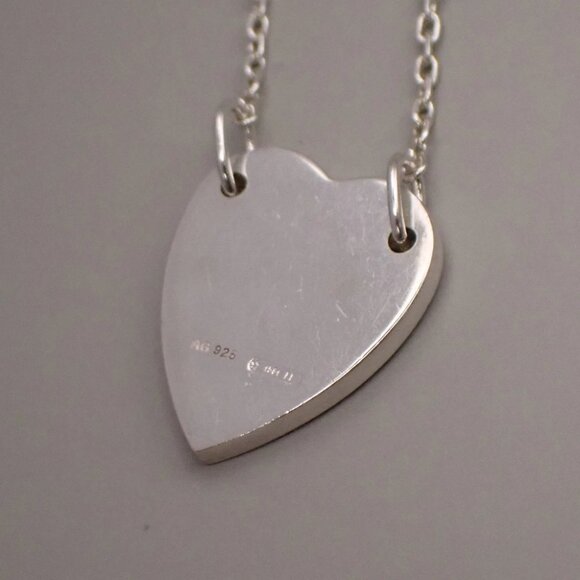 GUCCI Trademark Bracelet with Heart Size 19 cm Pendant Ag 925 Silver 09YH720 - Picture 6 of 10